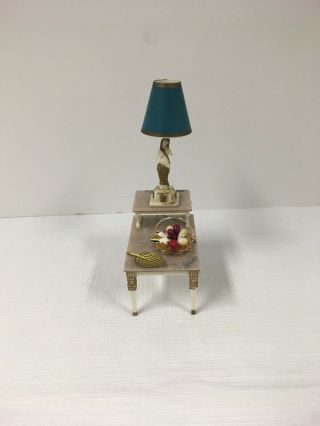 Vintage Petite Princess Dollhouse Lamp 2 Tier Table Accessories