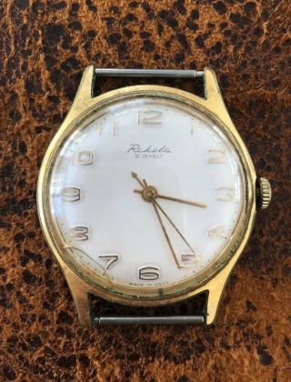 Antique Gold Plated Raketa 21 Jewels Mechanical Wrist Watch Made In Ussr