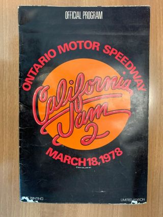 California Jam 2 March 18 1978 32 P Program - Rare - Aerosmith - Ted Nugent