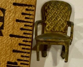 RARE Antique Diminuitive Metal Chair for Doll Houses or Roomboxes 2