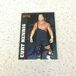Curt Hennig Signed Autographed Rare 1998 Wcw Nwo Topps Card Mr Perfect D