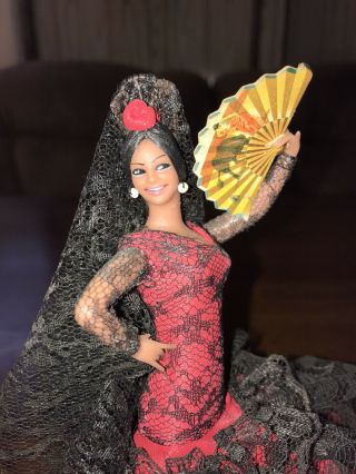 Vintage Marin Chiclana Espana Plastic Flamenco Salsa Tango Dancer Spanish Doll