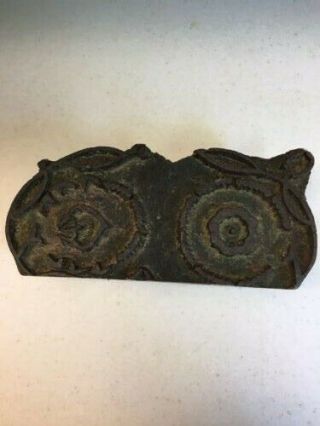 Antique Indian Hand Carved 6 Wooden Block Textile Printing Stamp 3