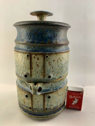 Unusual Australian Studio Pottery Vase Signed Stuart Taylor Airlie rare vintage 2