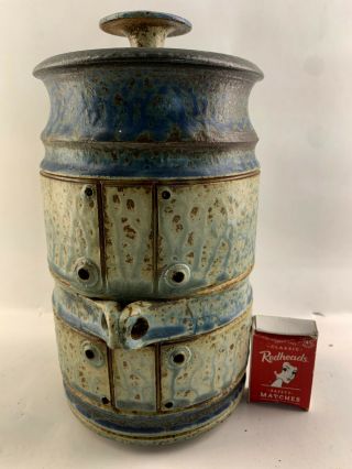 Unusual Australian Studio Pottery Vase Signed Stuart Taylor Airlie rare vintage 3