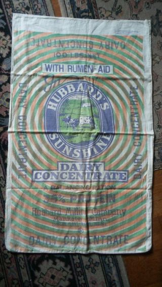 Antique Vintage Advertising Feed Sack Hubbard 