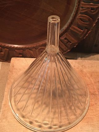 Vintage - Antique W.  T.  Co.  Ribbed Glass Funnel - 7” Tall 3
