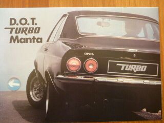 1974 D.  O.  T.  Opel Manta Turbo Brochure Rare Price List Etc