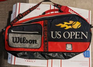 Wilson Us Open Vintage Tennis Racquet Bag For Multiple Racquets And Shoes Rare