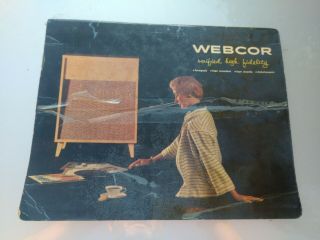 Rare Vintage Webcor Vhf Advertising Brochure.  Radio,  Record Player.  Old