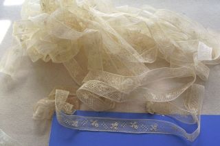 Vtg Cotton Insertion Lace Trim For Antique French German Bisque Doll Clothes