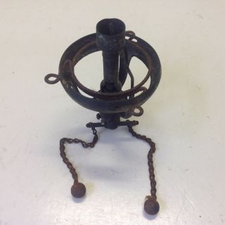 Antique Brass Gas Light Burner 2 1/4 " Fitter Shade Holder Ring Figural Table Lam