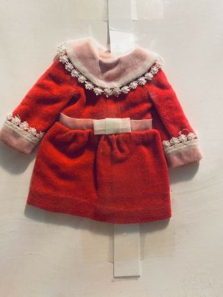 1737 Vintage Mattel Barbie Skipper Doll Red Velvet Dress Clothes (1970 - 71)