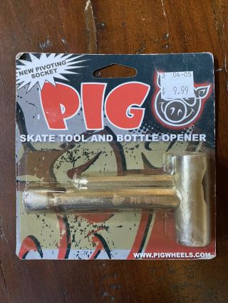 Nos 2001 Pig Skateboards Skate Tool And Bottle Opener In Package - Rare