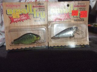 Vintage Bagleys Small Fry Shad Lure Shallow Runner Tru - Life Balsa In Package