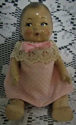 Pretty Antique Composition Baby Doll - 7 Inch 2