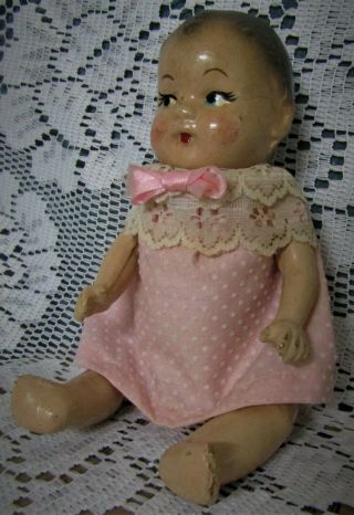 Pretty Antique Composition Baby Doll - 7 Inch 3