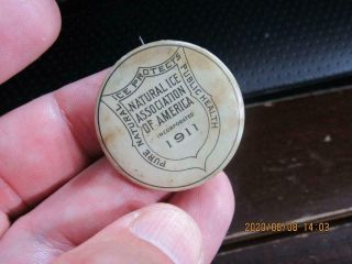 Rare Natural Ice Association Of America 1911 Pinback Pin Trade Union (20h1)