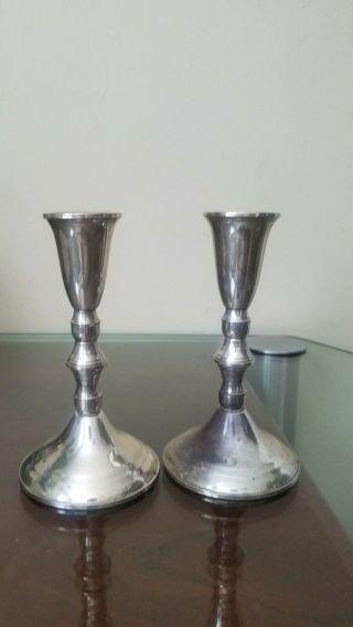 Duchin Creation Sterling Weighted Pair Candlesticks Candle Holders 6 1/2 " Tall