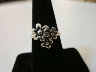 Sterling Silver James Avery Rare Retired 3 Flower Floral Ring Perfect Ring Sz 7