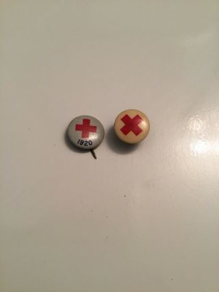 Antique 1920 Wwi - Era Authentic American Red Cross Pins