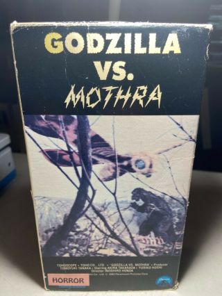 Godzilla Vs.  Mothra Vhs 1964 Paramount 1983 Version Toho Rare Htf Oop