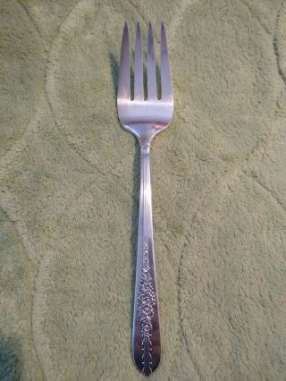 Vintage 1939 Oneida Nobility Silver Plate Meat Fork " Royal Rose "