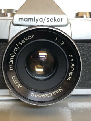 Rare Mamiya/sekor 50mm F/2.  0 Standard Lens M42 Pentax Screwmount 35mmfull Frame
