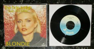 Blondie Rare 1980 Austria 7 " 45 Sleeve Tide Is High 102 506 Debbie Harry Ex,