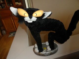 Rare Gemmy Fraidy Cat Animated Halloween Black Cat Sings " Somebody 