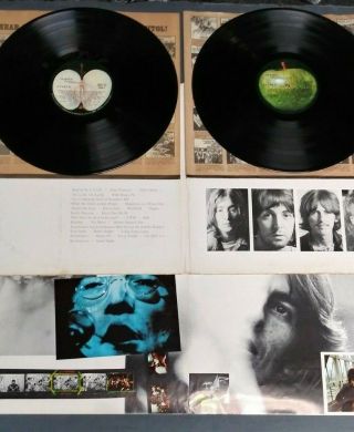 The Beatles White Album Lp Swbo - 101 Rare Numbered Apple Logo Gatefold W/ Poster
