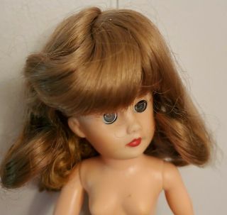 Vintage Synthetic Hair Doll Wig,  Size 7,  Light Brown Long W/bangs 2 - 1/2 " Cap Dia