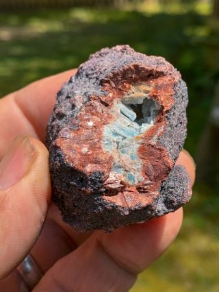 ☆ Rare ☆ Light Blue Kyanite Crystals In Geode ☆ Graves Mountain Georgia ☆