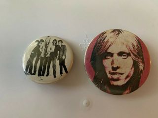 (2) Vintage Tom Petty And The Heartbreakers Rare 2 " & 21/2 " Pins Hard To Find