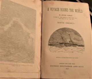 VOYAGE ROUND THE WORLD SOUTH AMERICA/1876/RARE 1st ED/71 ILLUS by RIOU/ORIG.  BND 3