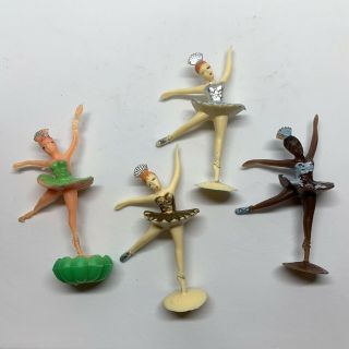 Four Vintage Ballerina Cake Toppers
