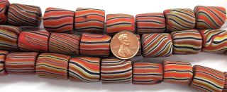 XL Brick Stripe Antique Venetian Style Early Trade Beads 1700 ' s CO80a 2