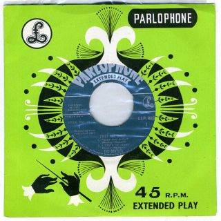 Rare 1963 The Beatles 45 Rpm Record / Ep Extended Play From India.  M - Parlophone