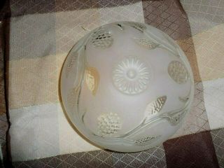 Vtg Antigue Frosted Glass Ceiling Globe Light Cover Shade Bubble Texture