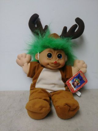 Vintage Russ 12 " Plush Body Troll Reindeer With Tag