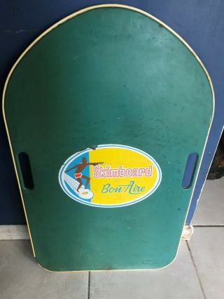 Vintage Bon - Aire Skimboard 1960s Rare 32 Inch Long Beach Ca Tiki Surfboard
