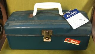 Vintage Western Auto Revelation Fishing Tackle Box,  Tag,  Handle,  Very Cool