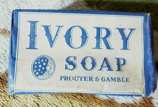 Antique Ww2 Era 1940s Medium Size Bar Of Ivory Soap In Wrapper Proctor & Gamble