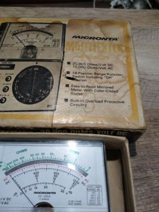 Vintage Radio Shack Micronta 20000 Ohm Multitester 22 - 202B 3