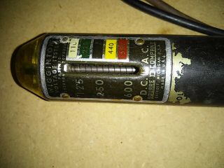 Wiggy Stick Wigginton AC - DC 125 - 600v Voltage Tester Vintage Antique Square D Co. 2