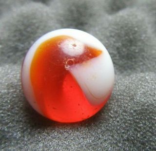 Antique Clear Orange Akro Agate Snake Marble 11/16 "