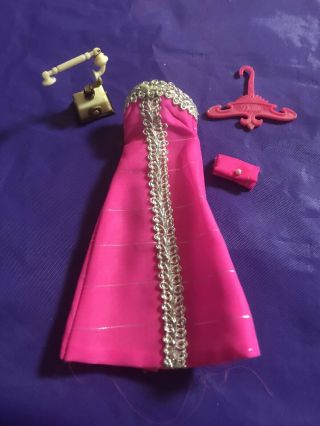 Vintage Topper Dawn Doll Outfit - Shocker Frocker Dress And Accessories