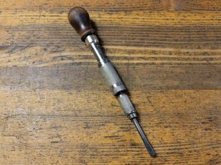 Antique Woodworking Tools Hand Push Drill Bit Brace Rare Millers Falls 67 ☆usa