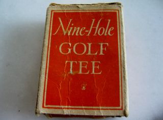 Antique Vtg 1920s 1930s Nine Hole Golf Tee Box - Wood Shaft Club Era