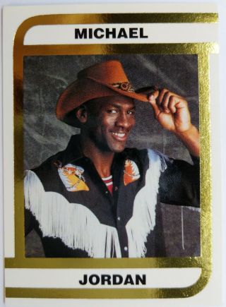 Rare 1992 Oddball Michael Jordan In Cowboy Hat / Outfit,  Gold Foil Mj Promo